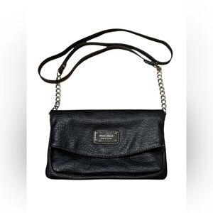 Nine West Pebbled Faux Leather Convertible Crossbody in Black